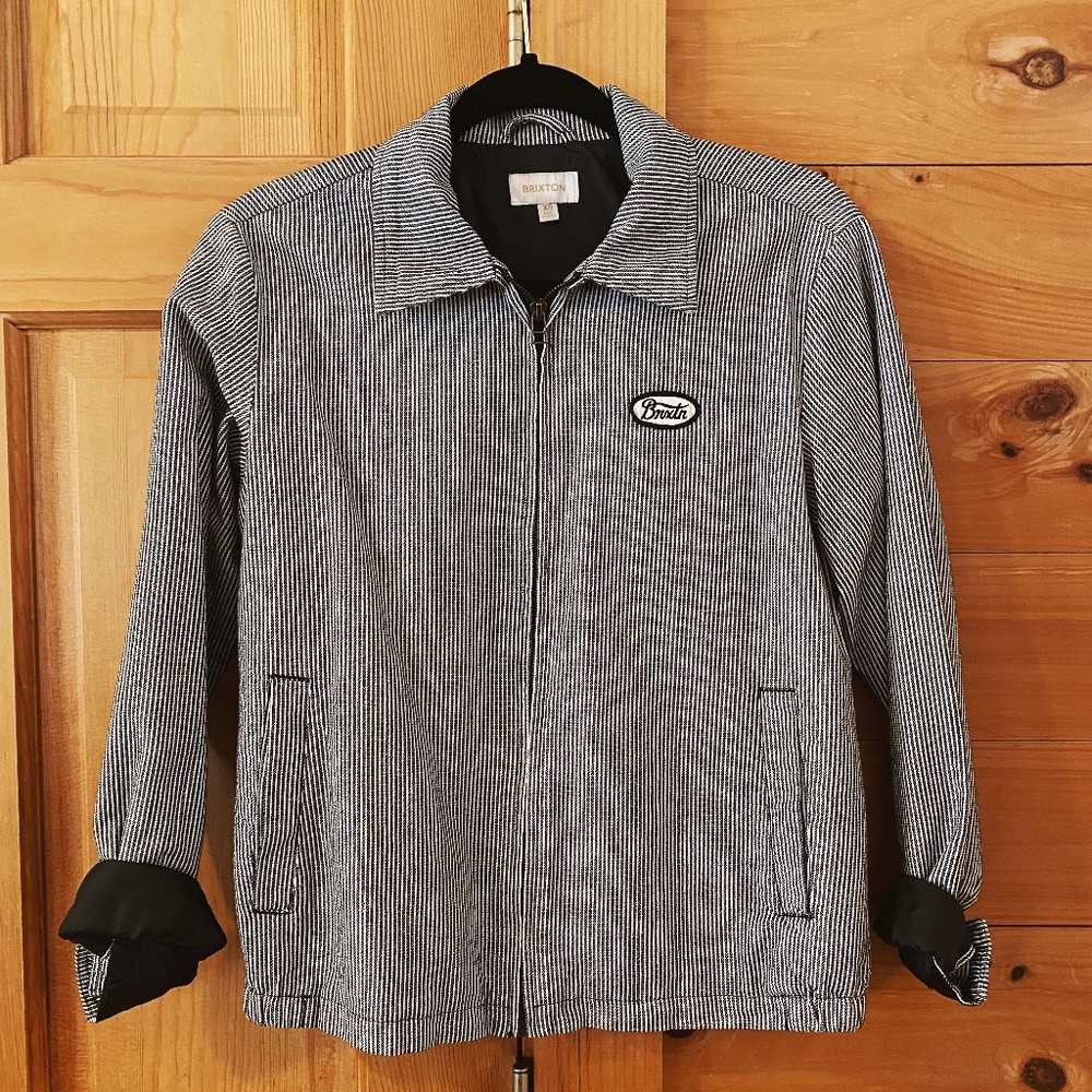 Brixton Utopia Jacket - Black/Off White Stripe